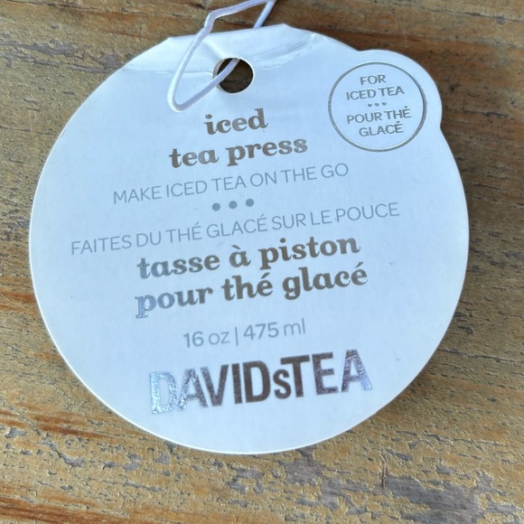 New David’s Tea Leafy Navy Iced Tea Press For Iced Tea On the Go 16oz - Picture 7 of 12